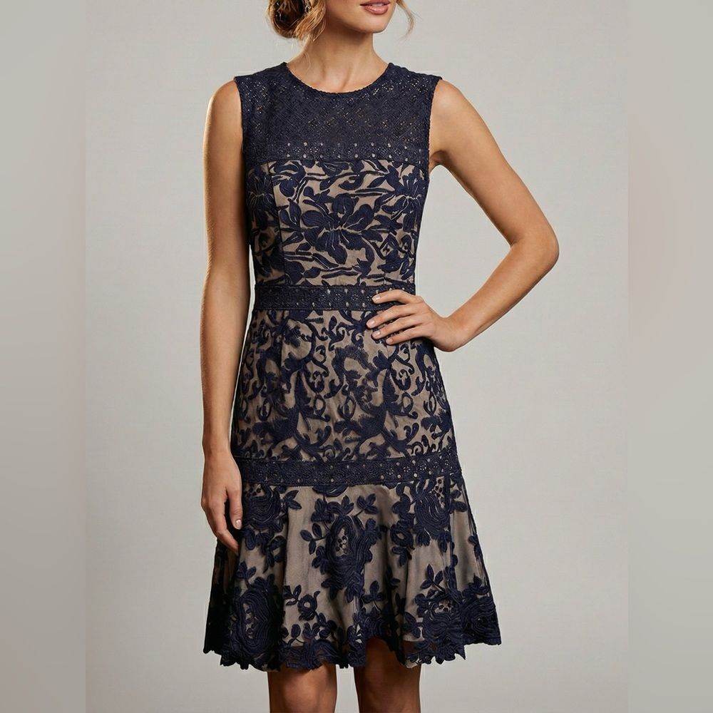 Grace Continental Navy Lace Cocktail Dress Size 36